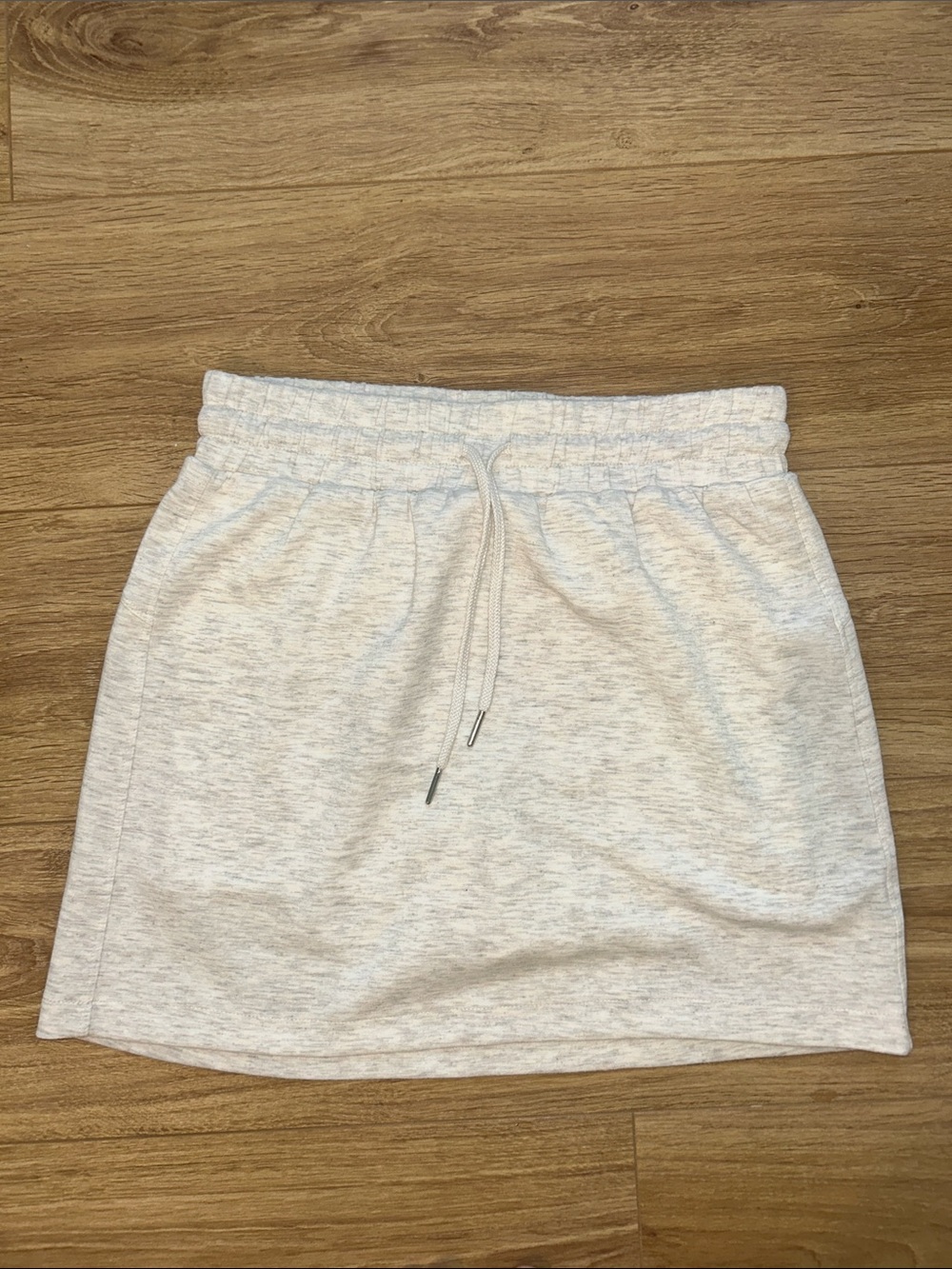 Light Heather Gray Drawstring Knit Skirt
